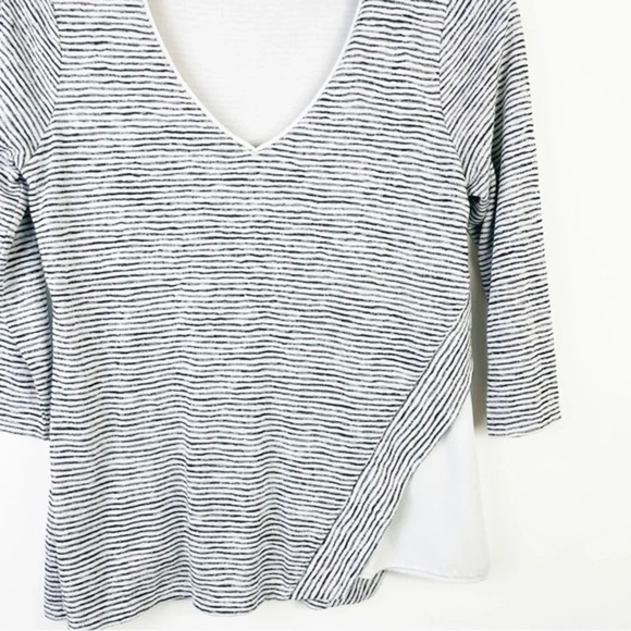 WHBM Black Knit Striped Knit Top Size Small - Picture 5 of 7